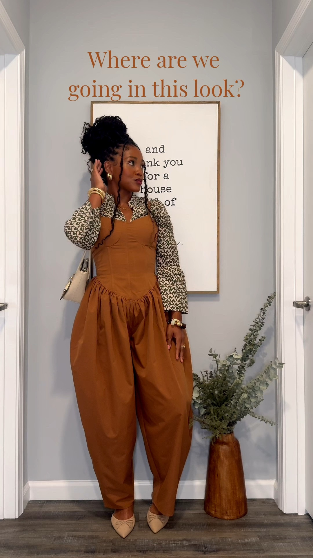 Where to wear:
Fashion event, date night, art show, girls’ dinner, content day, creative work event, fall transition.

Proof that one statement piece can do all the work 🤎 I kept everything else neutral and let the jumpsuit be the star.

Sizing
* Jumpsuit: Small (4)
* Top: Small

#jumpsuitoutfit #SHEINFIND

#LTKdayinmylife #LTKgrwm #LTKootd