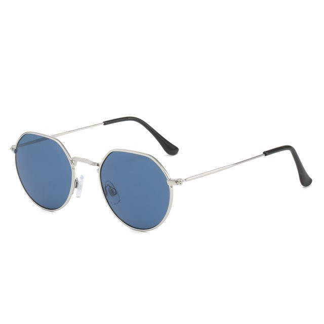 Piranha Eyewear Riviera Round Unisex Sunglasses with Blue Lens - Walmart.com | Walmart (US)