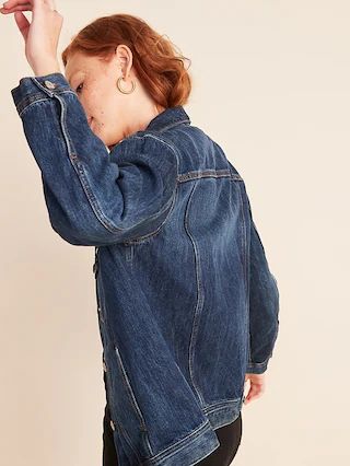 Boyfriend Oversized Jean Jacket for Women | Old Navy (US)