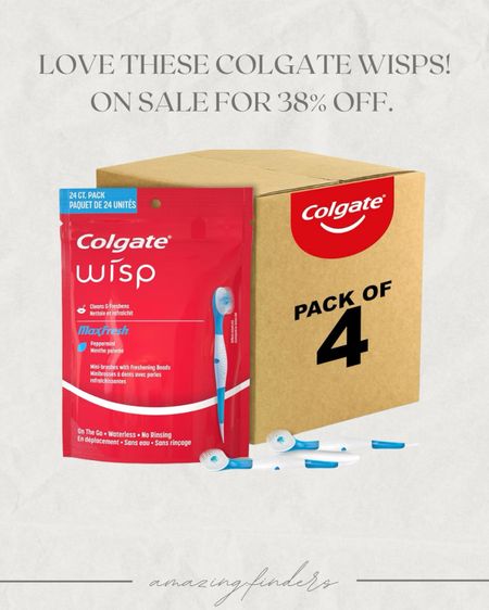 Colgate Max Fresh Wisp Disposable Mini Travel Toothbrushes, Peppermint, 24 Count (Pack of 4) 

#LTKSaleAlert #LTKFindsUnder50 #LTKStyleTip