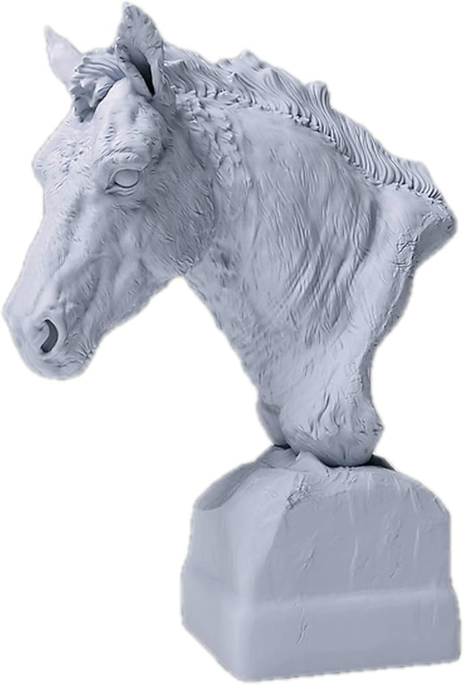 Przewalski's Horse Bust, Detailed Resin Animal Sculpture, High-Detail, Gray (Unpainted), 6 inch | Amazon (US)