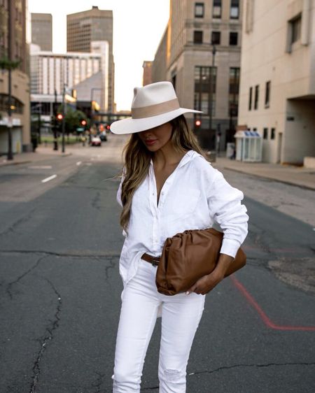 White summer outfit 
Revolve white button up shirt
Similar white jeans
Bottega veneta the pouch bag   

#LTKSeasonal #LTKFindsUnder100 #LTKStyleTip