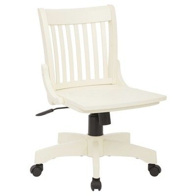 Armless Wood Banker's Chair Antique White - OSP Home Furnishings | Target