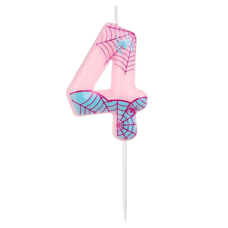 Spider Number Candle, Pink Spider Candle Spider Web Candle Spider Birthday Candles Number Cake To... | Amazon (US)