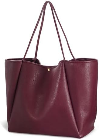 Oversize Pu Leather Tote Women Weekender Bag Shopper Handbag Travel Purse | Amazon (US)