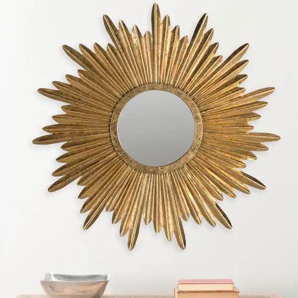 SAFAVIEH Josephine Sunburst Antique Gold 34-inch Decorative Mirror - 33.5" x 33.5" x 1" | Bed Bath & Beyond
