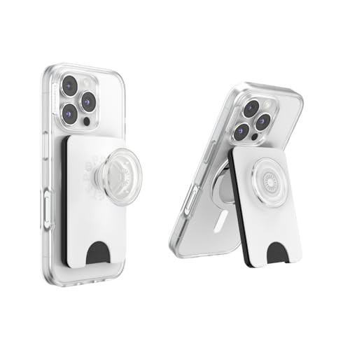 PopSockets Kick-Out Wallet for MagSafe, Adjustable Kickstand, Magnetic Stand, White - White | Amazon (US)