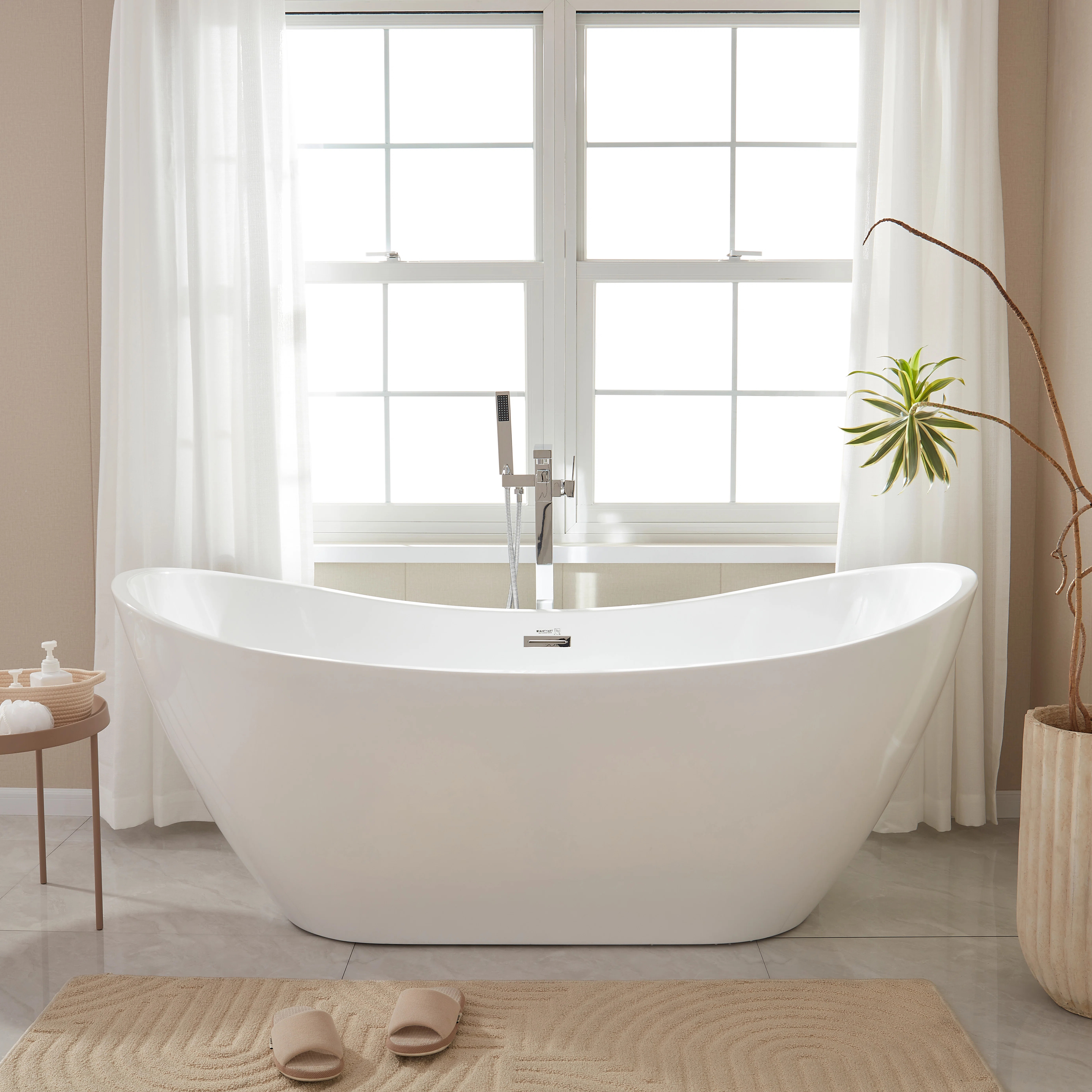 Vanity Art Ophelia 71" x 32'' Freestanding Soaking Acrylic Bathtub & Reviews - Wayfair Canada | Wayfair North America