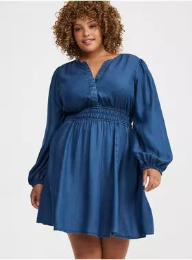 Chambray Mini Dress | Torrid (US & Canada)