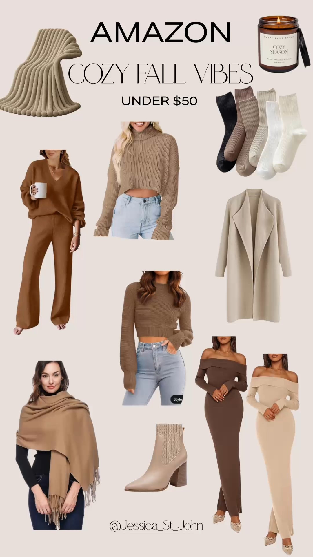 My Amazon fall faves under $50 featuring cozy sweaters, lounge sets, coats, socks, and cold weather basics. All personal picks and perfect for November finds and effortless gift guide ideas 🍂

#LTKGiftGuide #LTKFindsUnder50 #LTKSeasonal
