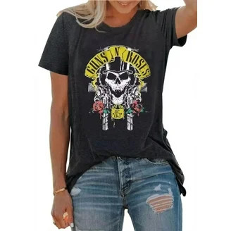 KimSoong Woman Vintage Rock Band T-Shirt Retro Bird Shirt Eagle Graphic Tees Retro Music Shirt Ca... | Walmart (US)