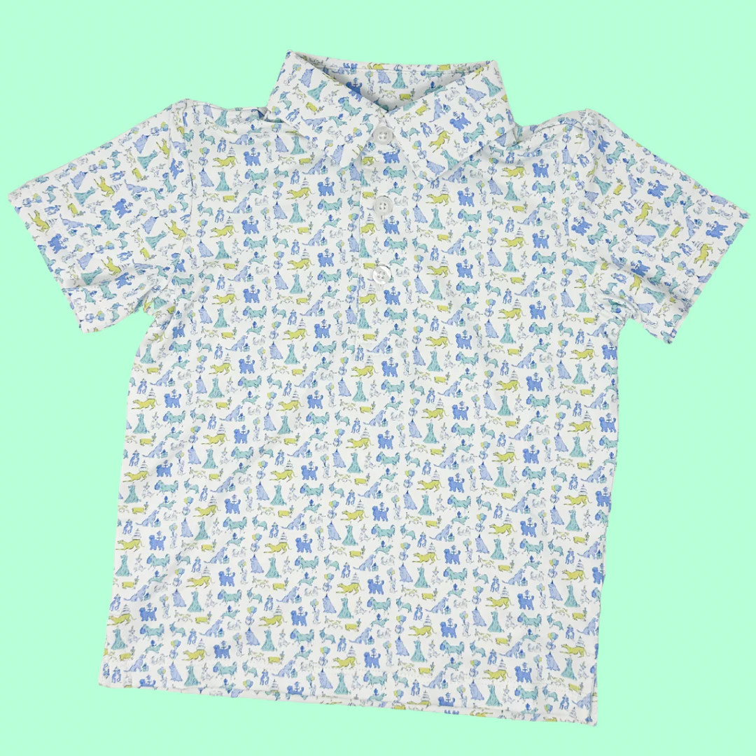 Party Puppy Boys' Polo (FINAL SALE) | Poppy Kids Co