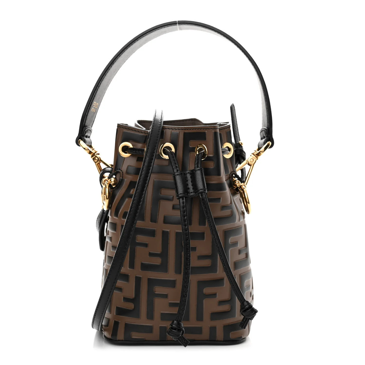 Vitello Liberty F is Fendi Bi-Color FF 1974 Embossed Mini Mon Tresor Bucket Bag Maya Black | FASHIONPHILE (US)
