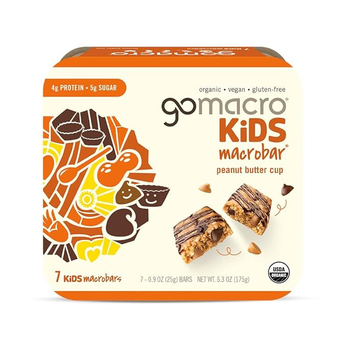 GoMacro Kids MacroBar Organic Vegan Snack Bars - Peanut Butter Cup (0.90 Ounce Bars, 7 Count) (Pa... | Amazon (US)