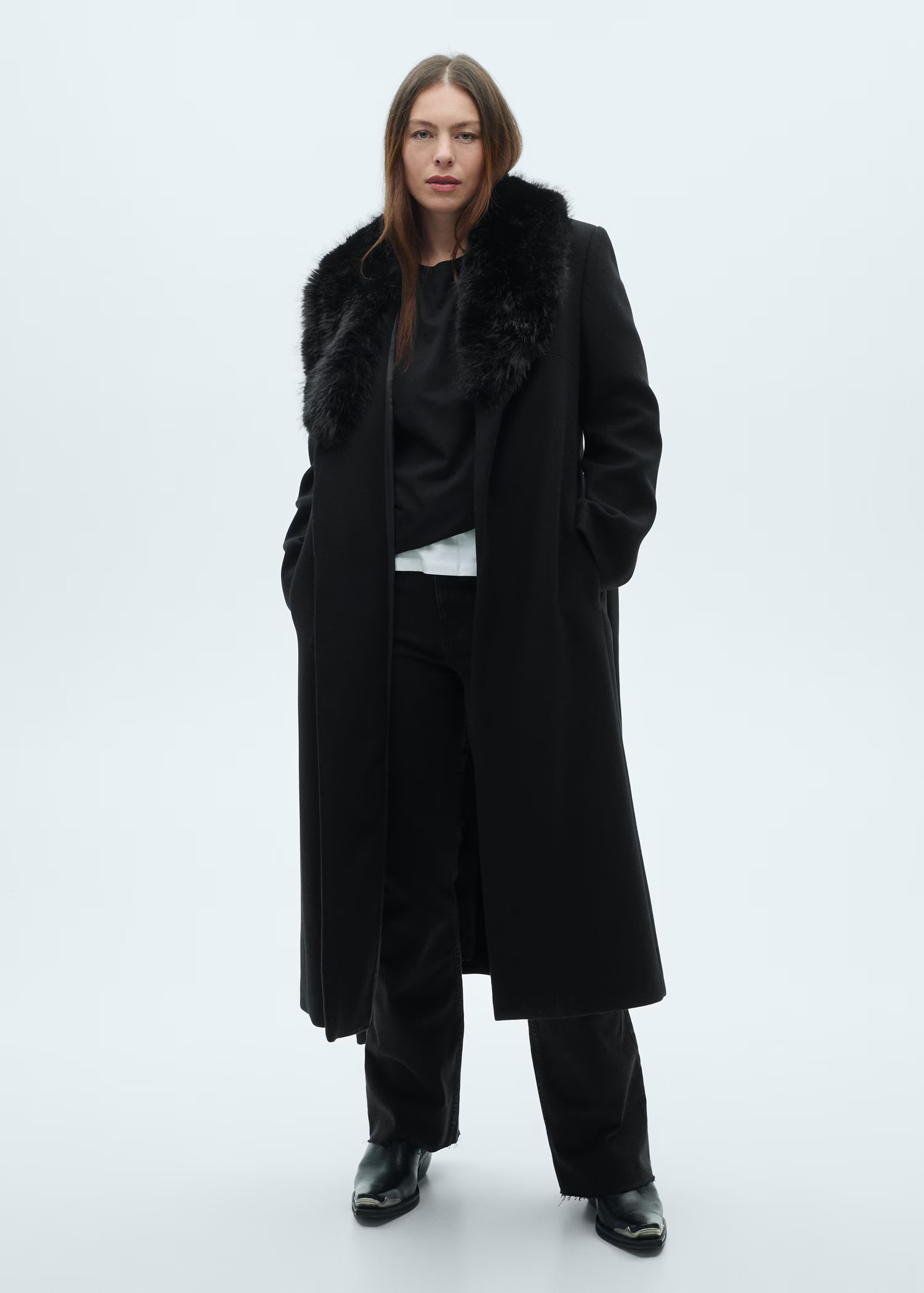 Manteco wool coat with detachable fur collar - Women | MANGO USA | Mango (US/MX/AU)