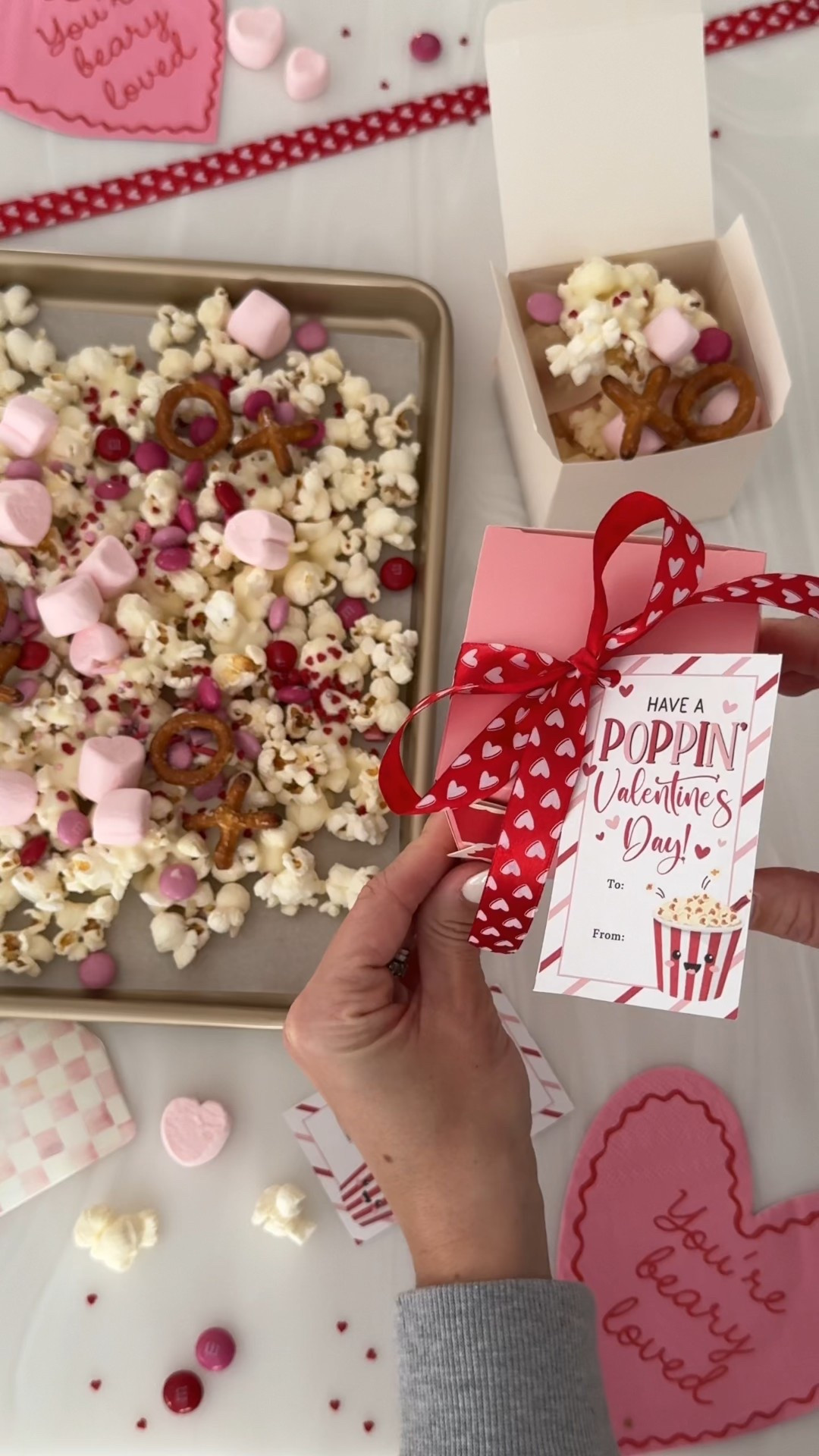 Cupids Crunch | you have to try this! 💌

Comment CRUNCH to have everything sent straight to your inbox! 

This was a major hit! Sweet, salty, crunchy and so cute! 

Popcorn
White Chocolate Melts (pink would be so fun too!)
Marshmallows 
M&M’s
Festive Sprinkles
Pretzels 

Serve in a large bowl, platter or individually in goodie bags or boxes (like I did!) — printable themed gift tags are linked too! 

#valentinesdayparty 
#cupidscrunch 
#valentinestreats 
#valentinetreats 


#LTKValentine #LTKfoodie #LTKSeasonal