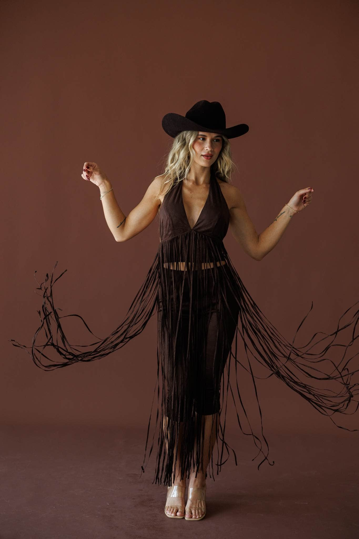 Lariat Fringe Halter Top | Lane 201 Boutique