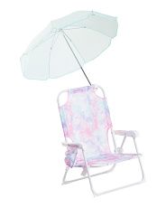 Folding Pastel Beach Chair With Cup Holder And Umbrella | TJ Maxx