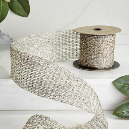 Diamond Stretch Tinsel Ribbon | Frontgate