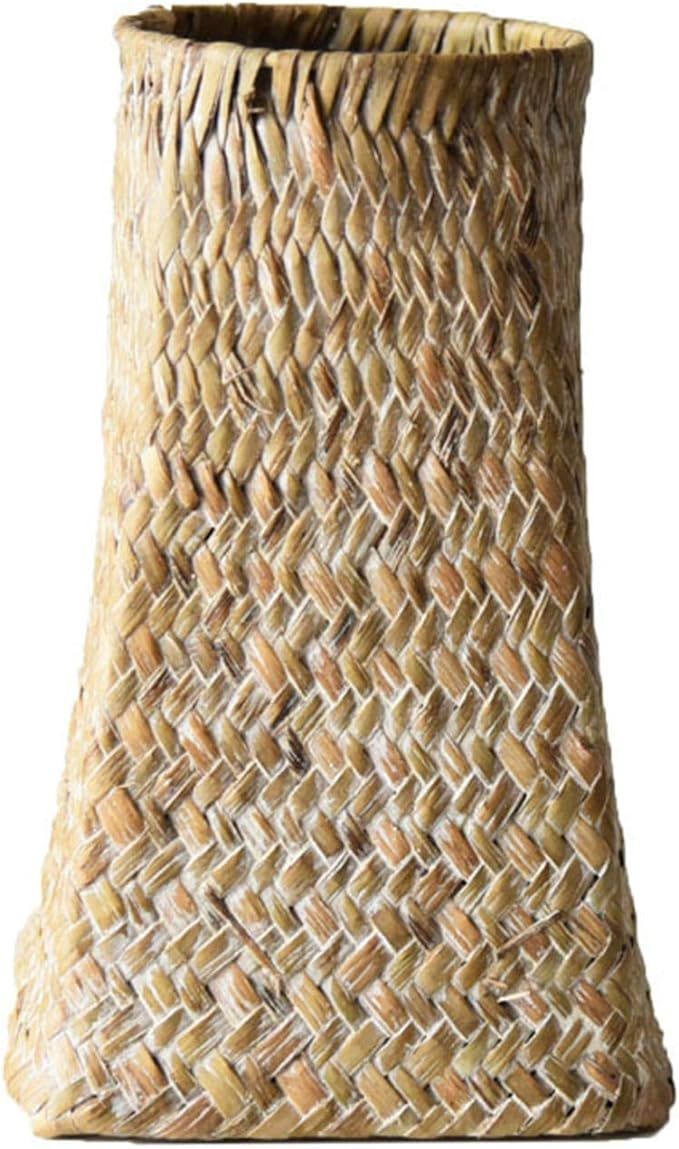 æ—7.87 High Wicker Decorative Vases, Rattan Woven Dried Flower vases, Handmade Rustic Style Ba... | Amazon (US)