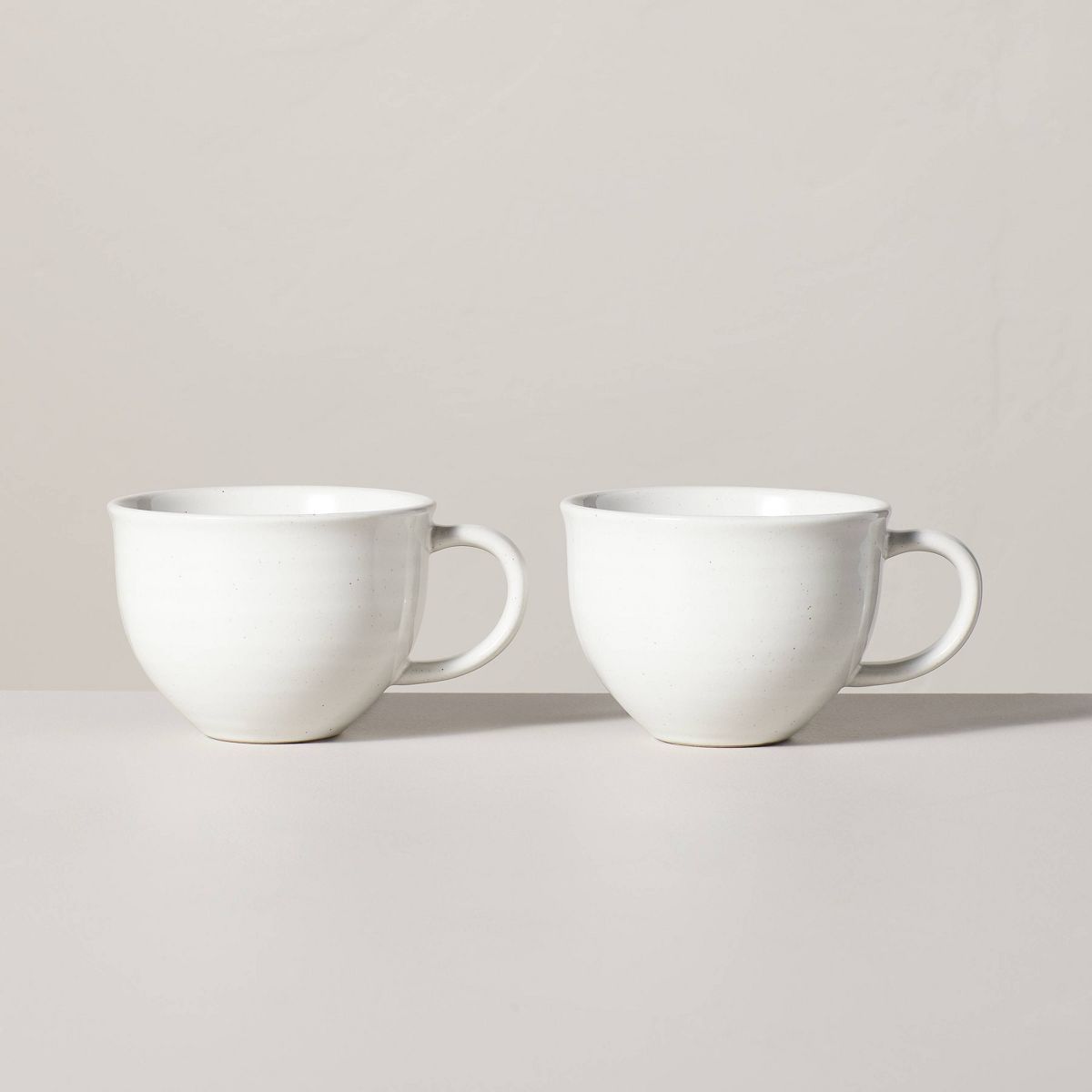 2pk 15oz Flared Brim Stoneware Mugs Vintage Cream - Hearth & Hand™ with Magnolia | Target
