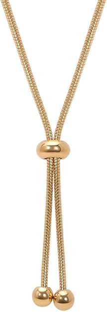 Jude Jewelers Stainless Steel Beaded Adjustable Long Tassel Dress Sweater Chain Necklace | Amazon (US)