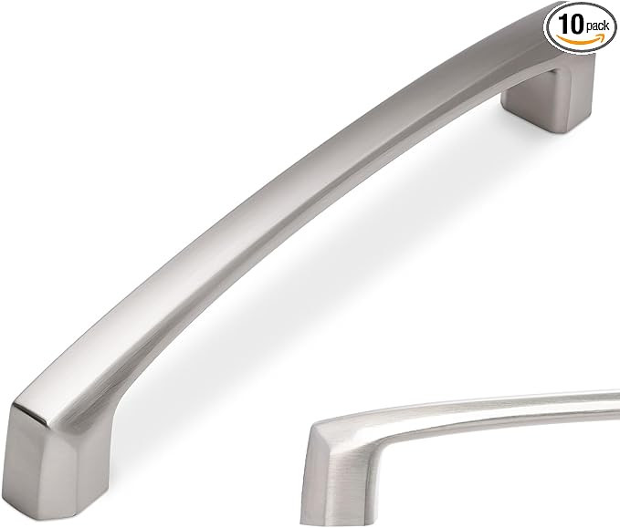 10 Pack 5 Inch Kitchen Cabinet Handles Brushed Satin Nickel Cabinet Pulls Silver Drawer Pulls Zin... | Amazon (US)