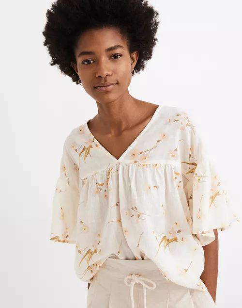 Flutter-Sleeve Rhyme Top in Floral Print | Madewell