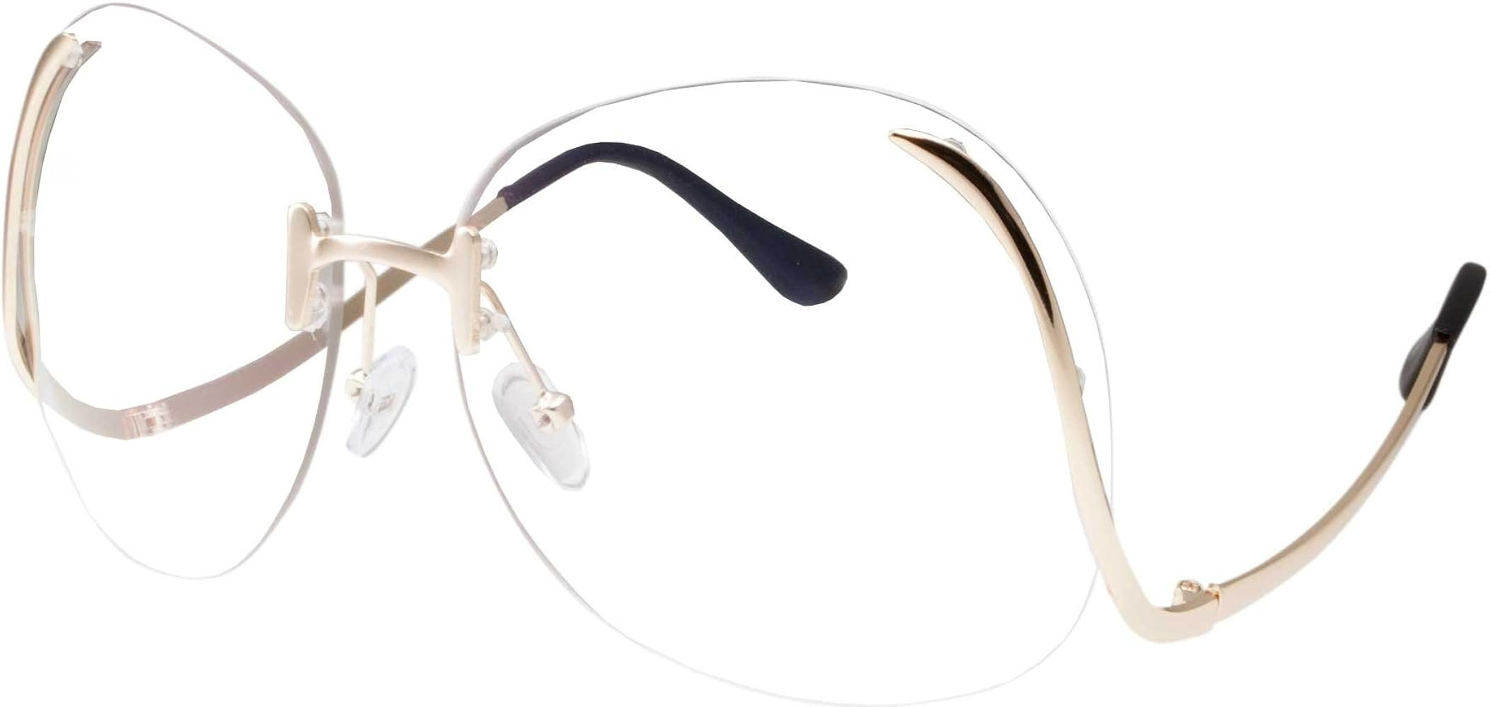 Rimless Oversized Womens clear Len glasses | Amazon (US)