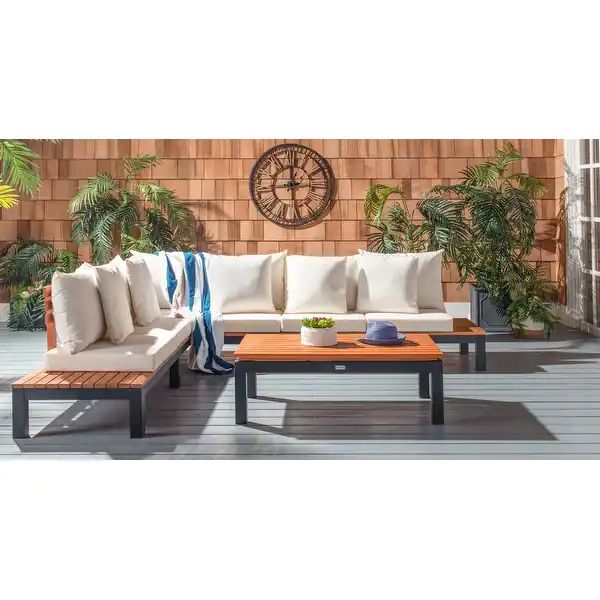 SAFAVIEH Outdoor Living Fristal 3-Piece Living Set | Bed Bath & Beyond