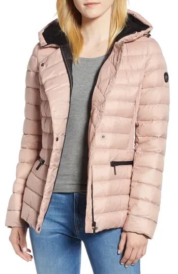 Women's Bernardo Sporty Hooded Puffer Jacket, Size X-Small - Pink | Nordstrom