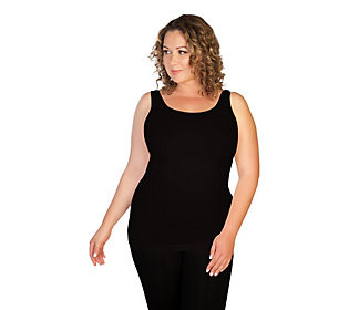 Skinnytees Plus Tank Top with Built-in-Bra | QVC