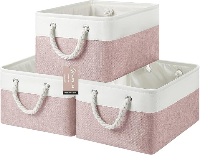 Large Storage Baskets- 15.7x11.8x8.26 inch Storage Bins for Shelves and Closet Organizing, Foldab... | Amazon (US)