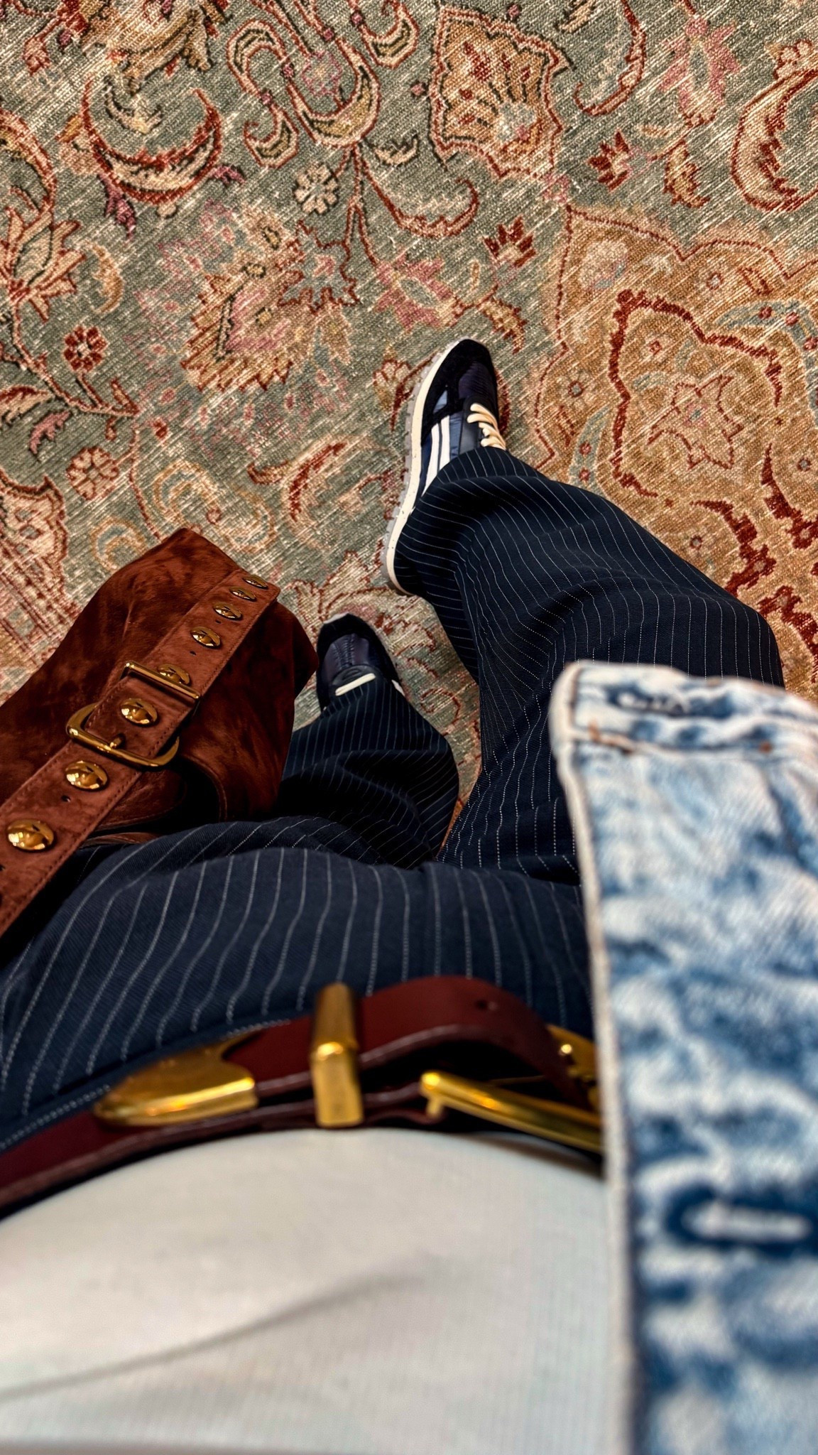 Trousers size 33 for a loose slowing fit. I got a short (I am 5’6) to wear with flats and sneakers. Tank- large, denim jacket sized down to a large runs oversized, belt xl, comfy navy sneakers tts Lip pencil: up and down tan Lip gloss: rich soft blush Midsize outfit inspo - casual outfit - spring transition outfit

#LTKMidsize #LTKStyleTip #LTKSeasonal