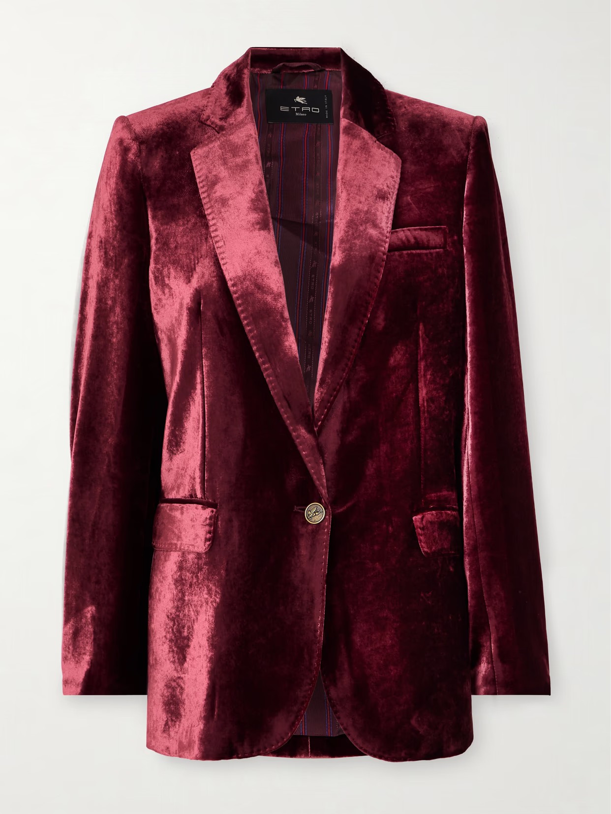Etro - Velvet Blazer - Burgundy | NET-A-PORTER (US)