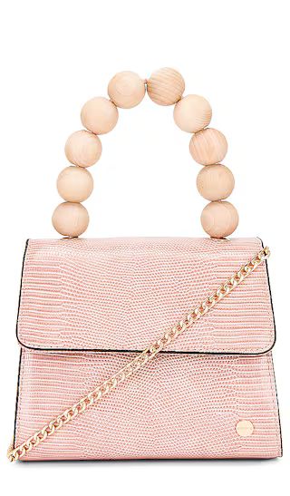 Caylee Wooden Bead Top Handle Bag in Pink | Revolve Clothing (Global)