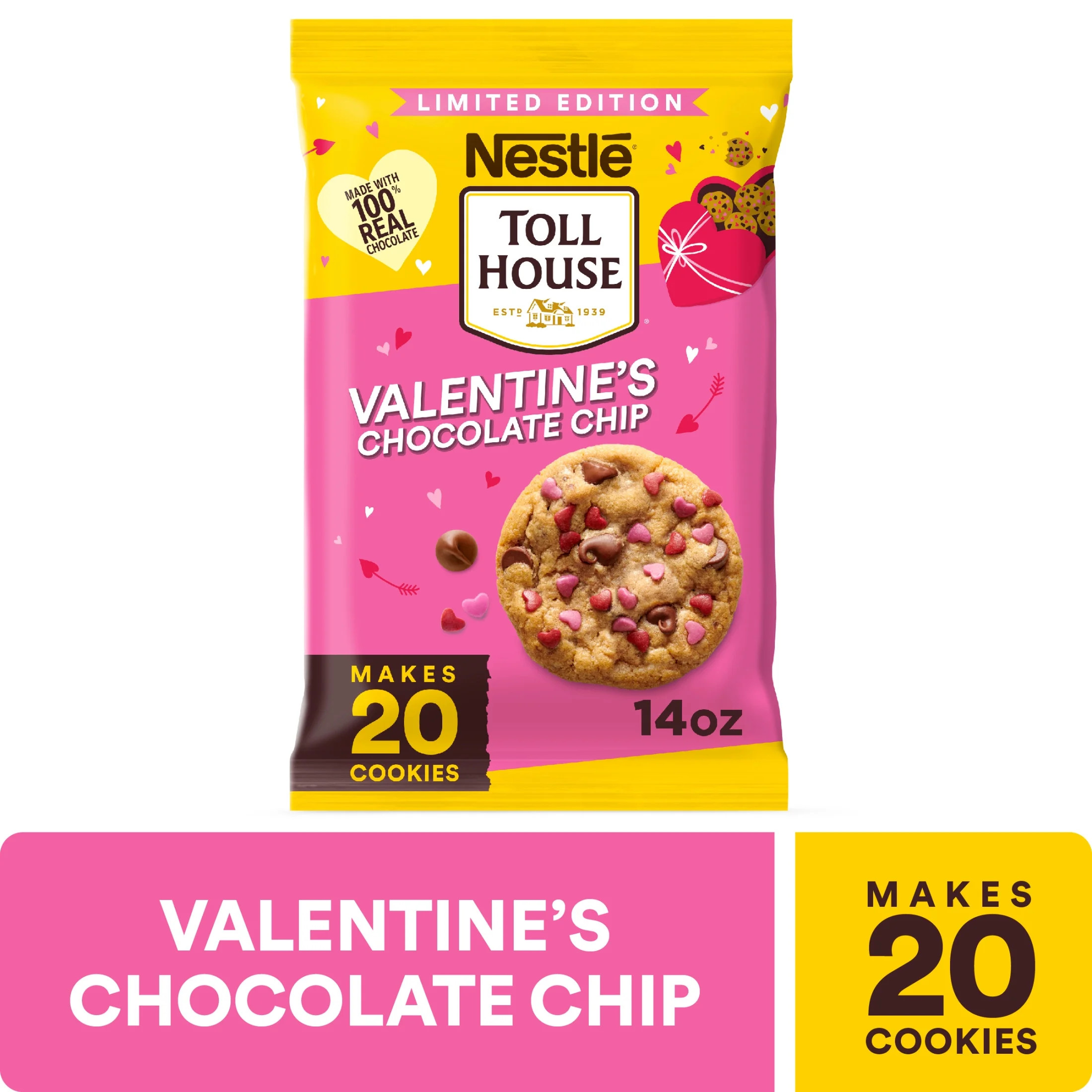Nestle Toll House Ready to Bake Chocolate Chip Cookie Dough with Heart Sprinkles for Valentines C... | Walmart (US)