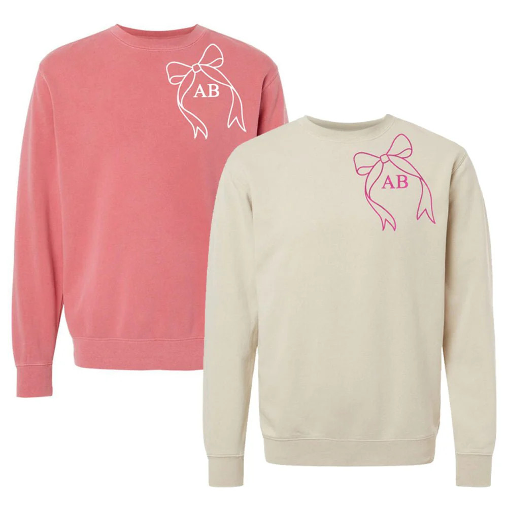 Initialed 'Big Bow' Cozy Crew | United Monograms