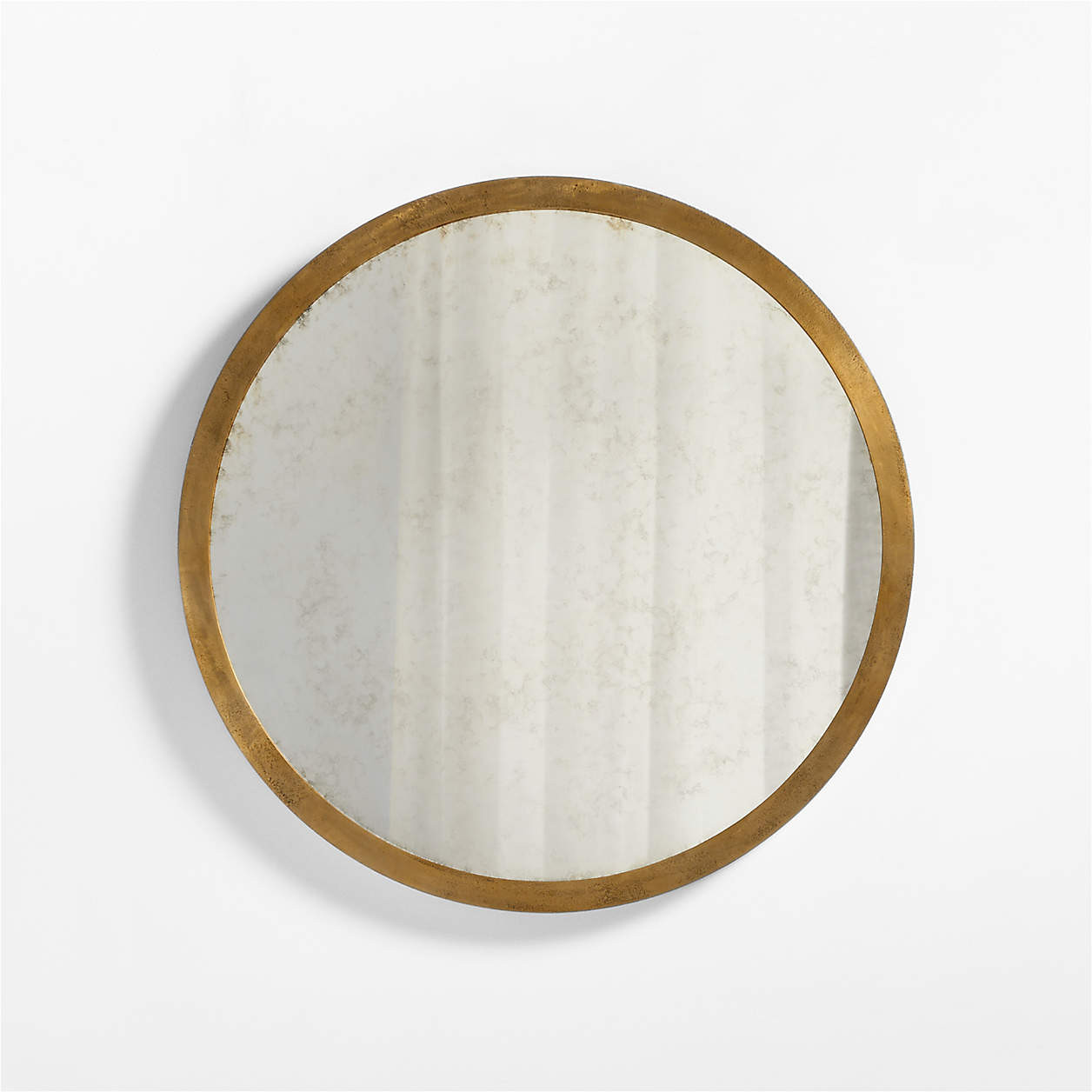 Harrington Brass Patina Round Metal Wall Mirror 36" + Reviews | Crate & Barrel | Crate & Barrel