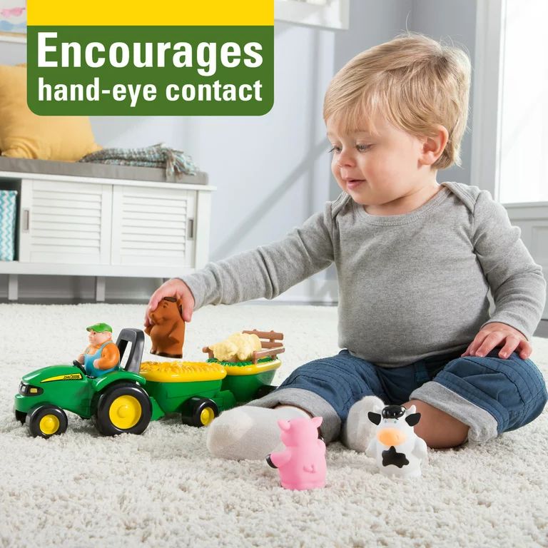 John Deere Animal Sounds Hayride Preschool Matching & Musical Tractor Toy, 6 Pieces | Walmart (US)