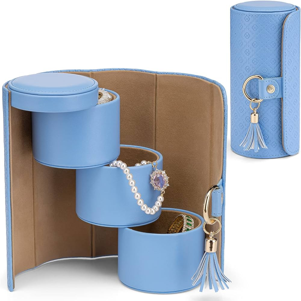 Vlando Christmas Gifts for Mom, Women, Wife - Travel Jewelry Oragnizer, 3-Layer Jewelry Storage B... | Amazon (US)