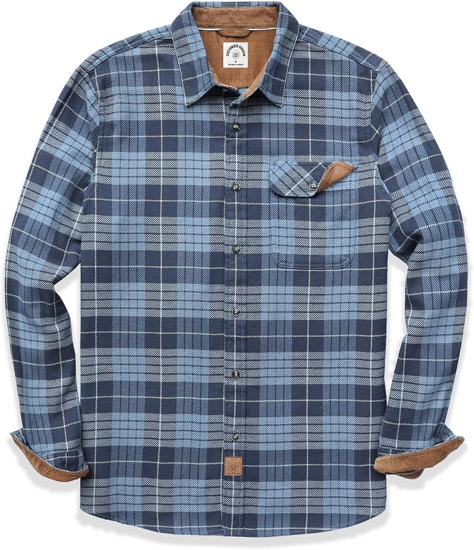 Dubinik® Mens Flannel Shirts Long Sleeve Flannel Shirt for Men Casual Button Down Brushed 100% C... | Amazon (US)