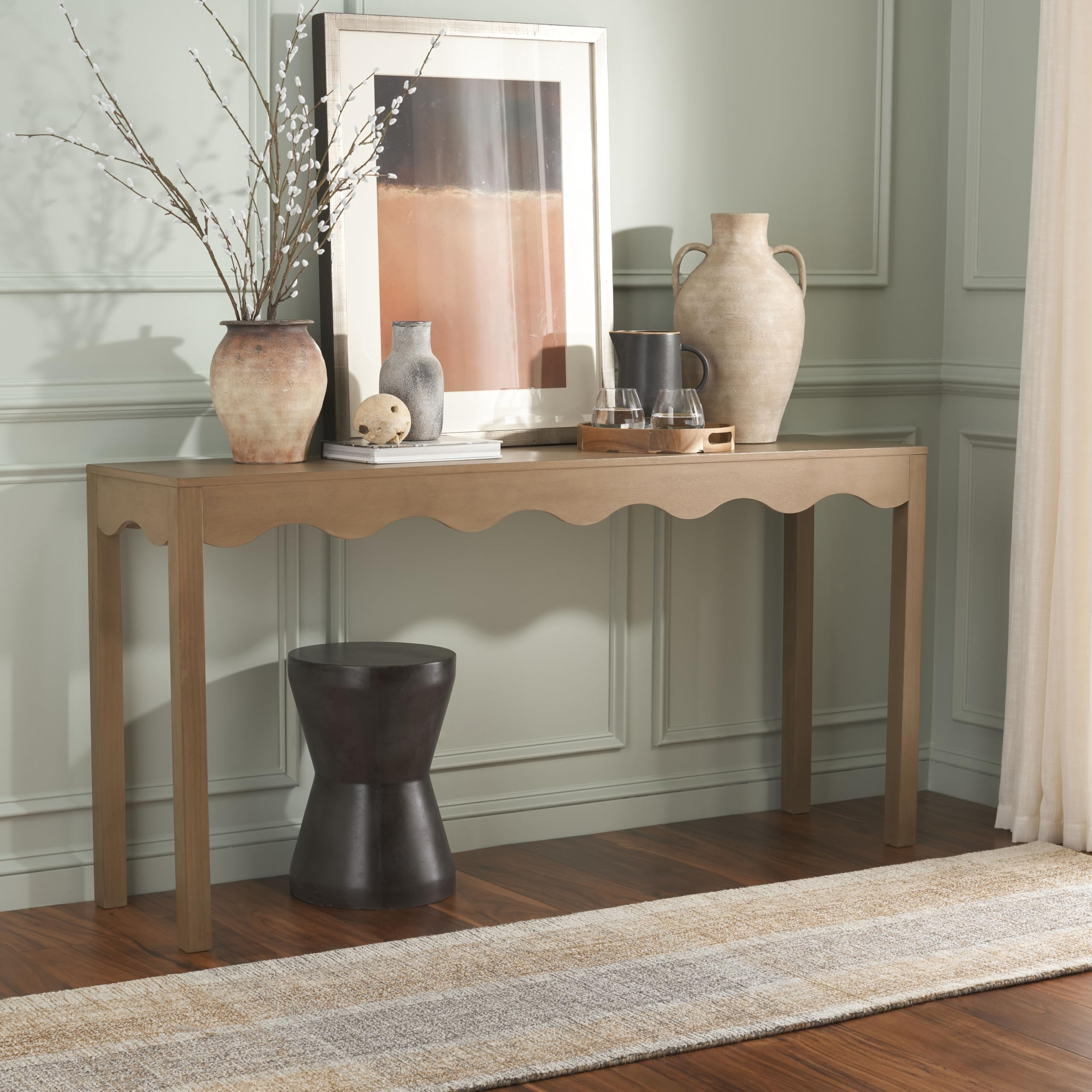 SAFAVIEH Home Collection Lilith Farmhouse French Country Desert Brown Wavy Console Table for Entr... | Amazon (US)