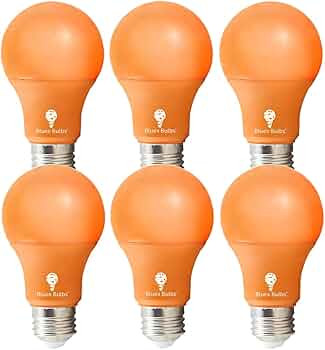 6 Pack BlueX LED A19 Orange Light Bulbs - 7W (50Watt Equivalent) - E26 Base LED Orange Bulb, Part... | Amazon (US)