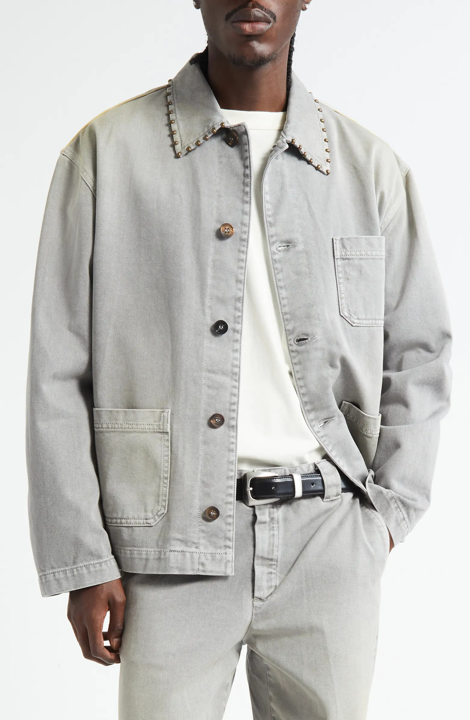 Golden Goose Journey Studded Cotton Twill Chore Jacket | Nordstrom | Nordstrom
