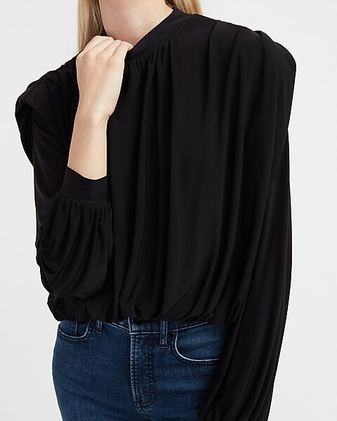 Padded Shoulder Ruched Top | Express