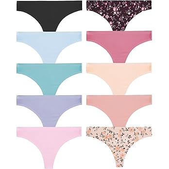 ROSYCORAL 10 Pack Seamless Thongs for Women Breathable Low Rise Panties Invisible Hipster Underwe... | Amazon (US)