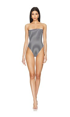 Tularosa x Ella Rose Corina One Piece in Black & White Stripe from Revolve.com | Revolve Clothing (Global)