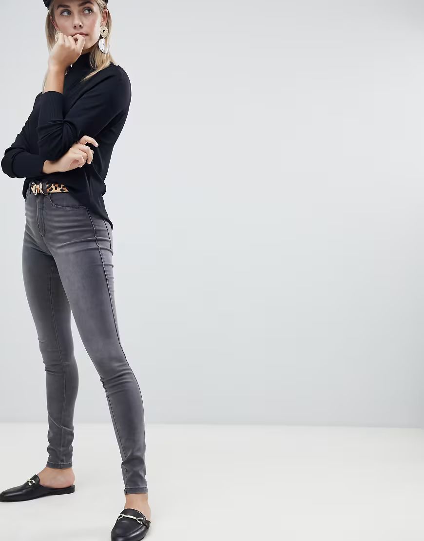 Only high waisted skinny jean in gray | ASOS (Global)