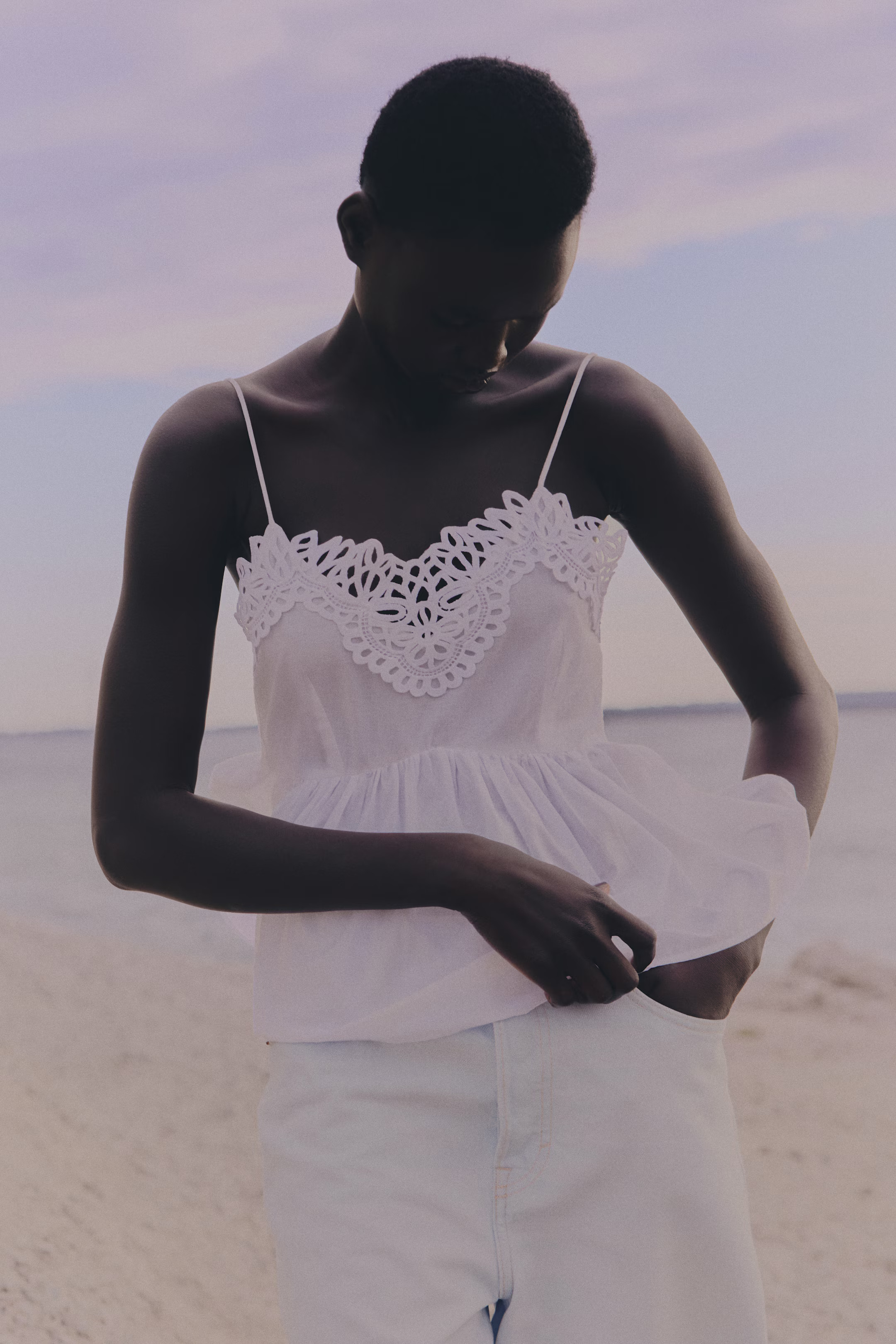 Lace-Trimmed Strappy Top | H&M (US + CA)